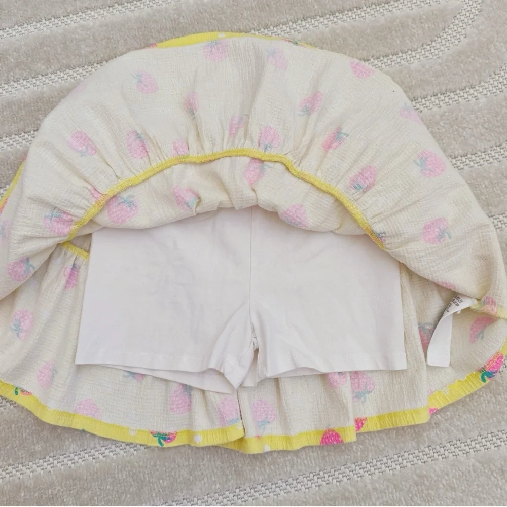 Cynthia Rowley, girls summer set, yellow with strawberries, size 5-6